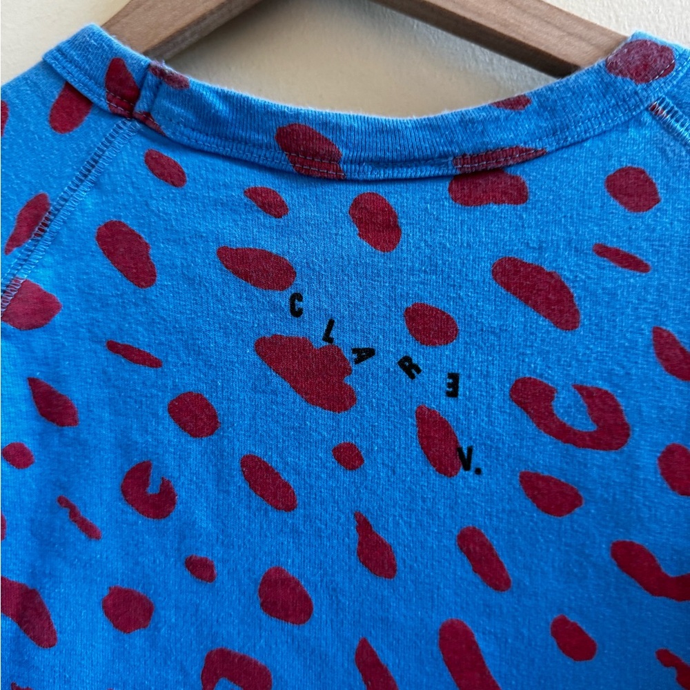 Clare V Blue and Red Jag women’s Sweatshirt - Picture 4 of 5